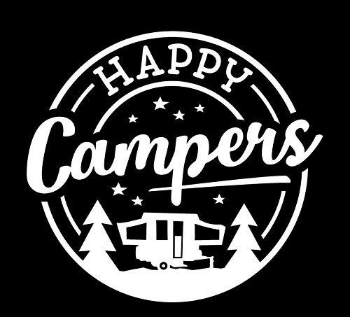 CCI Happy Campers Stars Camper Stars calcomanía de vinilo | coches, camiones, furgonetas, paredes, ordenador portátil | blanco | 5.5 x 5.25 pulgadas | CCI1980