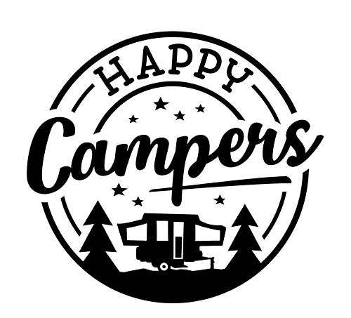 CCI Happy Campers Stars Camper Stars calcomanía de vinilo | coches, camiones, furgonetas, paredes, ordenador portátil | negro | 5.5 x 5.25 pulgadas | CCI2014