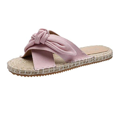 CCJW Las Mujeres Zapatos de los Planos del holgazán, talón de la Cuesta cómodo Slip-on-Pink_38 Sandalias, Flip Flops ergonómico de Las Mujeres kshu