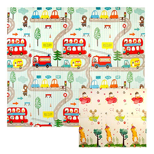 CCLIFE Alfombra de Juegos Reversible Colchoneta Infantil Plegable.Alfombra de Juegos de XPE, Colchoneta de Juegos Plegable, Alfombra de Doble Cara, Impermeable, No tóxico CCLIFE Alfombra de Juegos Reversible Colchoneta Infantil Plegable.Alfombra de Juegos de XPE, Colchoneta de Juegos Plegable, Alfombra de Doble Cara, Impermeable, No tóxico