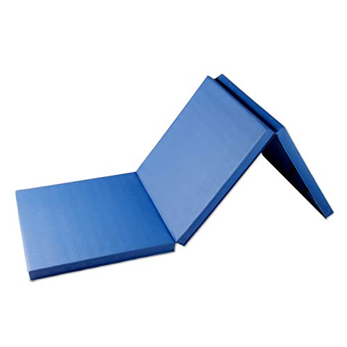 CCLIFE Colchoneta Plegable de Espuma para Gimnasia Yoga Deportiva Yoga estrilla Triple Plegable 180/60/5cm, Color:180x60x5cm Azul