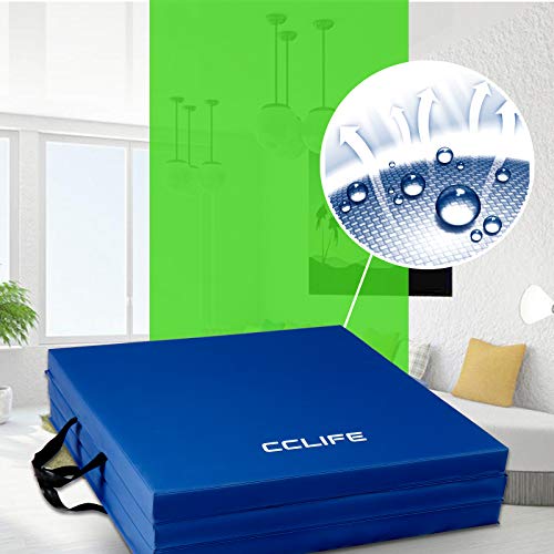 CCLIFE Colchoneta Plegable de Espuma para Gimnasia Yoga Deportiva Yoga estrilla Triple Plegable 180/60/5cm, Color:180x60x5cm Azul