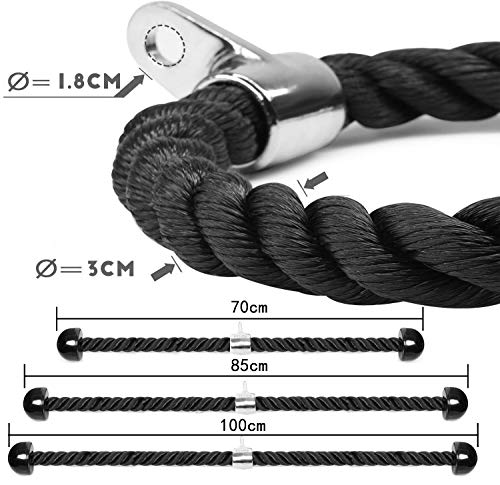 CCLIFE Cuerdas de tríceps Polea de Triceps con Cuerda Cuerda de traccion musculacion para Triceps, Tamaño:70cm CCLIFE Cuerdas de tríceps Polea de Triceps con Cuerda Cuerda de traccion musculacion para Triceps, Tamaño:70cm