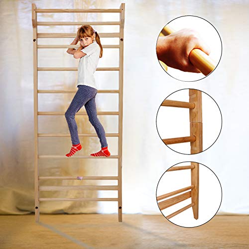 CCLIFE Espaldera Gimnasio espaldera Madera 195/80/14cm Carga de hasta 100kg Espaldera de Fitness Escalera Gimnasio 195/80/14cm, Color:Color de Madera CCLIFE Espaldera Gimnasio espaldera Madera 195/80/14cm Carga de hasta 100kg Espaldera de Fitness Escalera Gimnasio 195/80/14cm, Color:Color de Madera