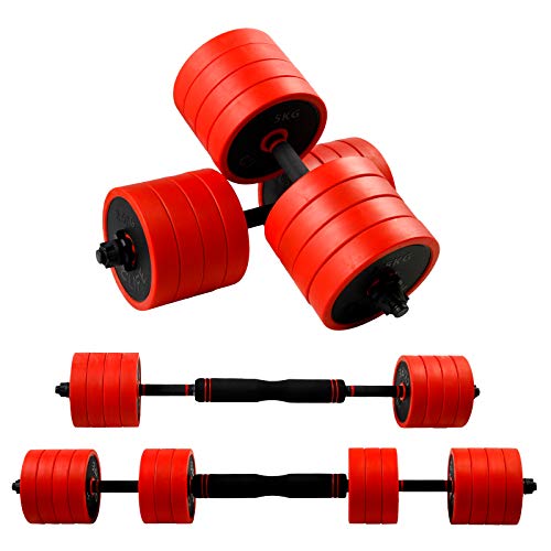 CCLIFE Mancuernas 2en1 y Barra Ajustable, Pesas Hierro Mancuernas Hierro de 20 kg / 40 kg CCLIFE Mancuernas 2en1 y Barra Ajustable, Pesas Hierro Mancuernas Hierro de 20 kg / 40 kg