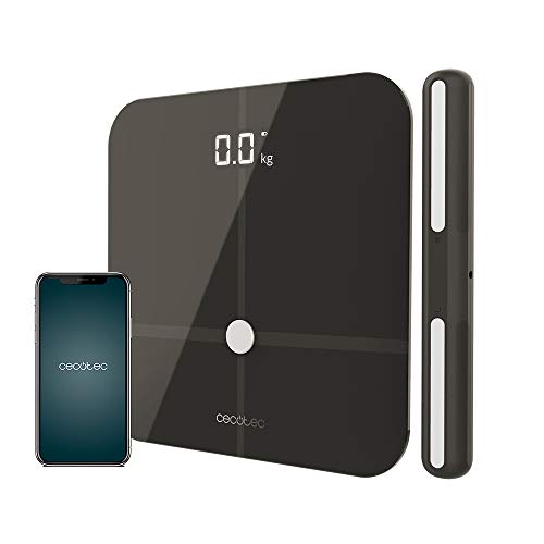 Cecotec Báscula de baño Healthy Pro Dark Grey Pro. App, Conectividad Bluetooth, Barra con sensores para medición bioimpedancia, 15 Parámetros, Diseño extraplano Cecotec Báscula de baño Healthy Pro Dark Grey Pro. App, Conectividad Bluetooth, Barra con sensores para medición bioimpedancia, 15 Parámetros, Diseño extraplano