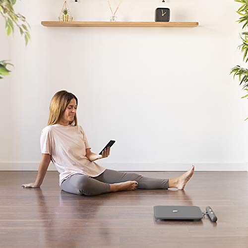 Cecotec Báscula de baño Healthy Pro Dark Grey Pro. App, Conectividad Bluetooth, Barra con sensores para medición bioimpedancia, 15 Parámetros, Diseño extraplano Cecotec Báscula de baño Healthy Pro Dark Grey Pro. App, Conectividad Bluetooth, Barra con sensores para medición bioimpedancia, 15 Parámetros, Diseño extraplano