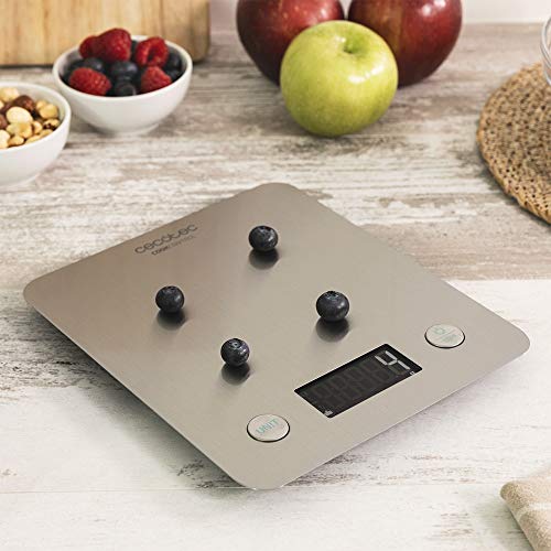 Cecotec Báscula de Cocina Cook Control 10000 Connected con App, Acabado en Acero INOX, precisión de 1 gr, Capacidad de 5 kg, Pantalla LCD, diseño extraplano, Recubrimiento antihuellas Cecotec Báscula de Cocina Cook Control 10000 Connected con App, Acabado en Acero INOX, precisión de 1 gr, Capacidad de 5 kg, Pantalla LCD, diseño extraplano, Recubrimiento antihuellas