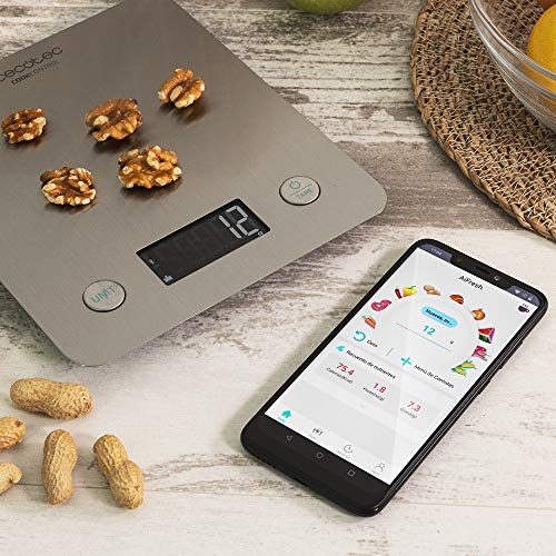 Cecotec Báscula de Cocina Cook Control 10000 Connected con App, Acabado en Acero INOX, precisión de 1 gr, Capacidad de 5 kg, Pantalla LCD, diseño extraplano, Recubrimiento antihuellas Cecotec Báscula de Cocina Cook Control 10000 Connected con App, Acabado en Acero INOX, precisión de 1 gr, Capacidad de 5 kg, Pantalla LCD, diseño extraplano, Recubrimiento antihuellas