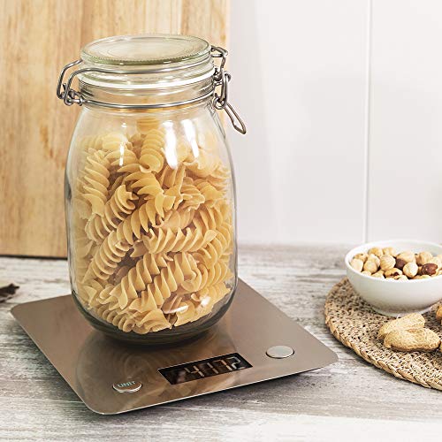 Cecotec Báscula de Cocina Cook Control 10000 Connected con App, Acabado en Acero INOX, precisión de 1 gr, Capacidad de 5 kg, Pantalla LCD, diseño extraplano, Recubrimiento antihuellas Cecotec Báscula de Cocina Cook Control 10000 Connected con App, Acabado en Acero INOX, precisión de 1 gr, Capacidad de 5 kg, Pantalla LCD, diseño extraplano, Recubrimiento antihuellas