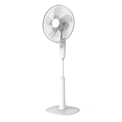 Cecotec EnergySilence 1010 ExtremeFlow Ventilador de pie 10 aspas, Potente, Oscilante, Silencioso, 3 velocidades, Temporizador, Regulable, Motor de Cobre, Blanco