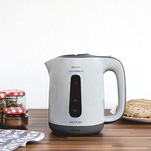 Cecotec Hervidor de Agua Eléctrico ThermoSense 170. 1,7 litros, Libre de BPA, 2200 W de Potencia, Base 360º, Filtro Antical Desmontable, Doble Sistema de Seguridad, Plástico Cecotec Hervidor de Agua Eléctrico ThermoSense 170. 1,7 litros, Libre de BPA, 2200 W de Potencia, Base 360º, Filtro Antical Desmontable, Doble Sistema de Seguridad, Plástico