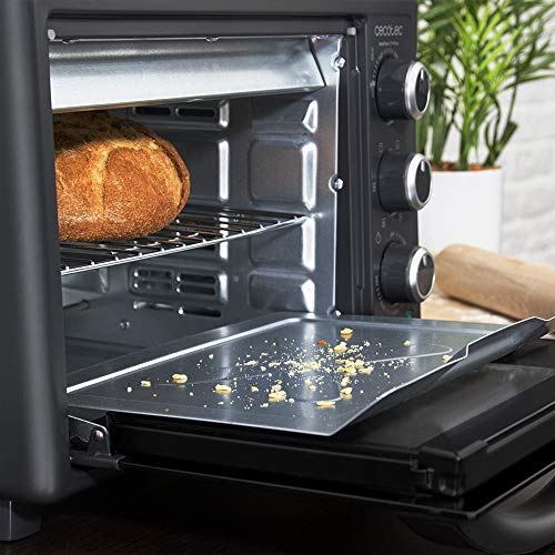 Cecotec Horno de sobremesa con piedra para pizza.Multifunción de sobremesa con 26 litros. Ideal para pizzas. Cocina por convección.Luz interior y puerta con doble cristal. 1500 W. Bake&Toast 570