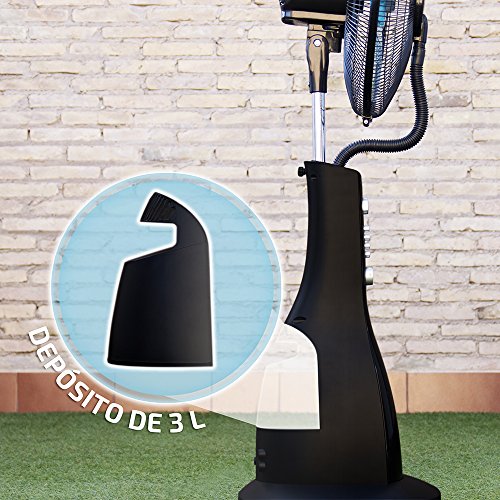 Cecotec Nebulizador de Pie EnergySilence 590 Freshessence. Oscilante, Potente, Silencioso, 3 Velocidades, 3L, Temporizador, Motor de Cobre Negro, 90W