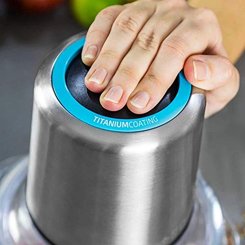 Cecotec Picadora Eléctrica TitanGlass 1000. Multifuncion (Pica, Tritura, Pulveriza, Trocea), Cuchillas Recubrimiento Titanio Desmontables, Capacidad 1l, Vidrio Resistente, 400 W Cecotec Picadora Eléctrica TitanGlass 1000. Multifuncion (Pica, Tritura, Pulveriza, Trocea), Cuchillas Recubrimiento Titanio Desmontables, Capacidad 1l, Vidrio Resistente, 400 W