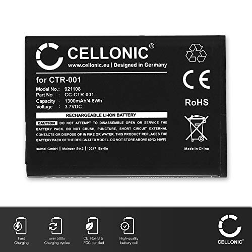 CELLONIC 2X Batería Premium Compatible con Nintendo 2DS / New 2DS XL / 3DS / Wii U Pro Controller, CTR-003, CTR-001 1300mAh Pila Repuesto bateria