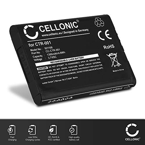 CELLONIC 2X Batería Premium Compatible con Nintendo 2DS / New 2DS XL / 3DS / Wii U Pro Controller, CTR-003, CTR-001 1300mAh Pila Repuesto bateria