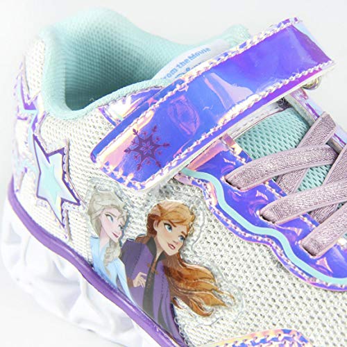 CERDÁ LIFE'S LITTLE MOMENTS Cerdá-Zapatillas LED Frozen de Color Plateado, Niñas, 26 EU