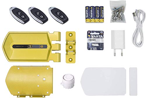 Cerradura Invisible con Alarma Golden Shield Alarm 120db con 3 mandos a distancia incopiables Cerradura Invisible con Alarma Golden Shield Alarm 120db con 3 mandos a distancia incopiables