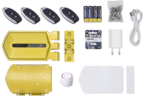 Cerradura Invisible con alarma Golden Shield Alarma 120db 4 mandos incopiables Cerradura Invisible con alarma Golden Shield Alarma 120db 4 mandos incopiables