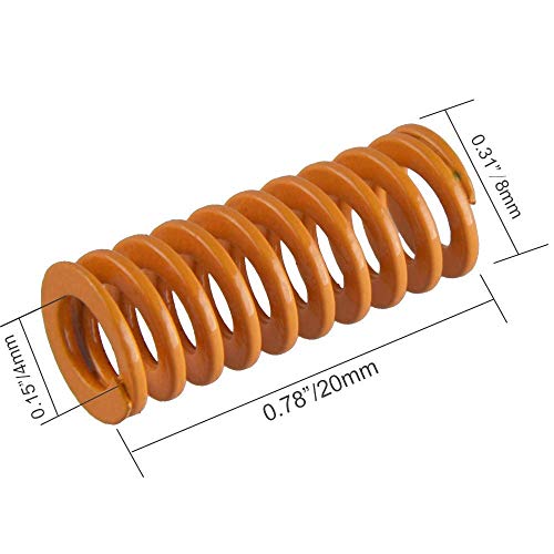 CESFONJER Muelles para impresora 3D de 0,31 pulgadas de diámetro exterior de 0,78 pulgadas de longitud, muelles de compresión M3, carga de luz de tornillo para Creality CR-10 10S S4 Ender 3 (10 PCS) CESFONJER Muelles para impresora 3D de 0,31 pulgadas de diámetro exterior de 0,78 pulgadas de longitud, muelles de compresión M3, carga de luz de tornillo para Creality CR-10 10S S4 Ender 3 (10 PCS)
