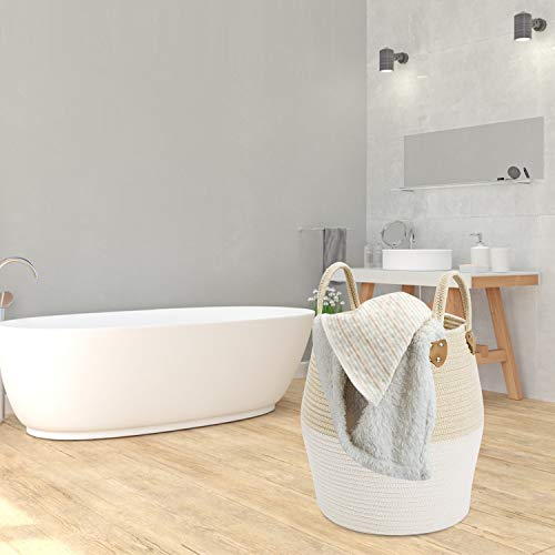 Cesto Para Colada, Cesta De Cuerda De Algodón Cesto De Ropa De Almacenamiento De Cuerda De Algodón Natural Para Salón Dormitorio Baño 40 x 38 cm Cesto Para Colada, Cesta De Cuerda De Algodón Cesto De Ropa De Almacenamiento De Cuerda De Algodón Natural Para Salón Dormitorio Baño 40 x 38 cm
