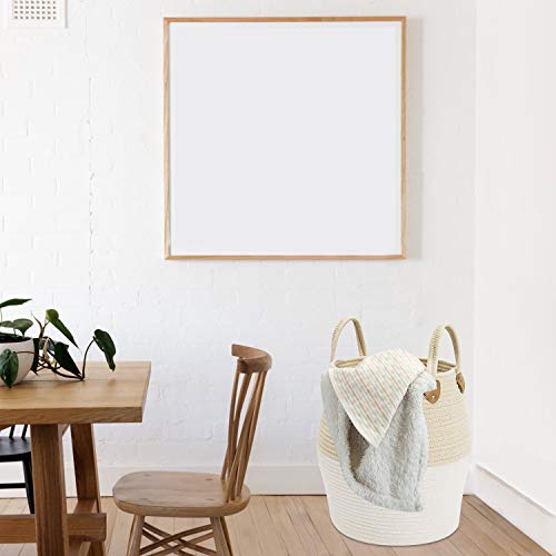 Cesto Para Colada, Cesta De Cuerda De Algodón Cesto De Ropa De Almacenamiento De Cuerda De Algodón Natural Para Salón Dormitorio Baño 40 x 38 cm Cesto Para Colada, Cesta De Cuerda De Algodón Cesto De Ropa De Almacenamiento De Cuerda De Algodón Natural Para Salón Dormitorio Baño 40 x 38 cm
