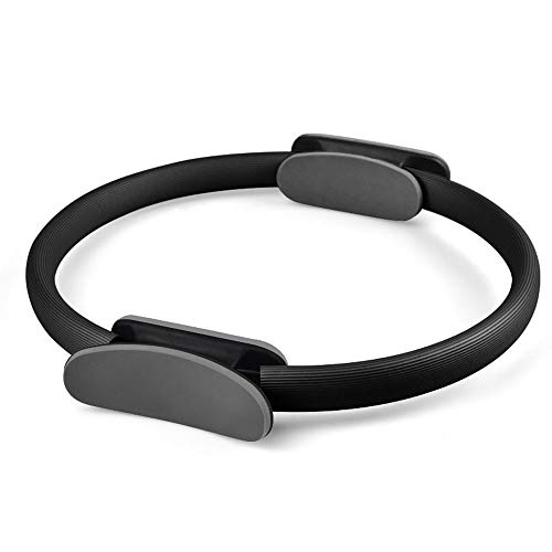 CFCF Yoga Anillo Pilates Círculo Ejercicio, Gym Flexibilidad Fitness Equipo Entrenamiento Deporte, Anillo De Yoga Pilates Beginner Fitness.   Negro.