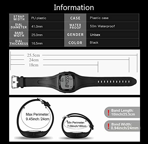 CFGem Adolescente Digital Deporte Impermeable Reloj de Hombre con PU Banda Desmontable de Plástico y Minutero SNK-9105 Negro