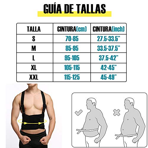 CFR Cinturón de Apoyo para Espalda, Faja Lumbar para Hombres y Mujeres, Elástico Ajustable, Correas Removibles, Apoyo Lumbar, Dolor de Espalda Baja, Ideal para Gym, Ejercicio y Entrenamiento Cardio S CFR Cinturón de Apoyo para Espalda, Faja Lumbar para Hombres y Mujeres, Elástico Ajustable, Correas Removibles, Apoyo Lumbar, Dolor de Espalda Baja, Ideal para Gym, Ejercicio y Entrenamiento Cardio S