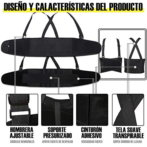 CFR Cinturón de Apoyo para Espalda, Faja Lumbar para Hombres y Mujeres, Elástico Ajustable, Correas Removibles, Apoyo Lumbar, Dolor de Espalda Baja, Ideal para Gym, Ejercicio y Entrenamiento Cardio S CFR Cinturón de Apoyo para Espalda, Faja Lumbar para Hombres y Mujeres, Elástico Ajustable, Correas Removibles, Apoyo Lumbar, Dolor de Espalda Baja, Ideal para Gym, Ejercicio y Entrenamiento Cardio S
