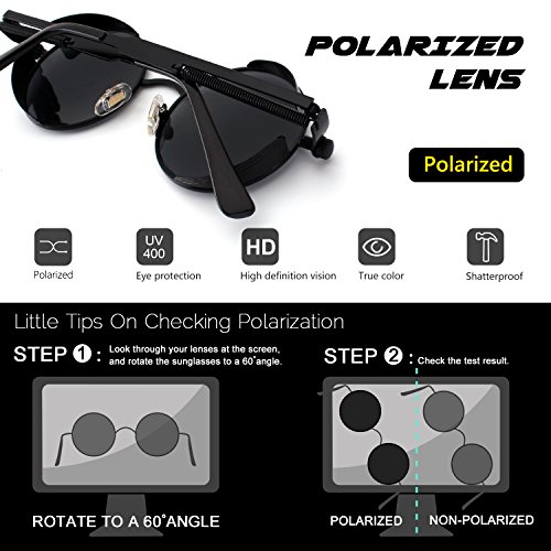 CGID E72 Steampunk estilo retro inspirado círculo metálico redondo gafas de sol polarizadas para hombres CGID E72 Steampunk estilo retro inspirado círculo metálico redondo gafas de sol polarizadas para hombres