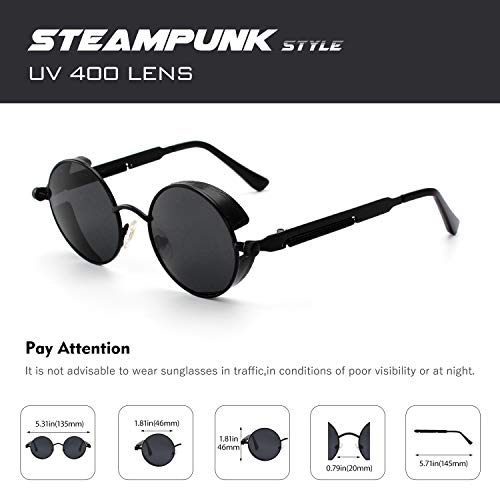 CGID E72 Steampunk estilo retro inspirado círculo metálico redondo gafas de sol polarizadas para hombres CGID E72 Steampunk estilo retro inspirado círculo metálico redondo gafas de sol polarizadas para hombres