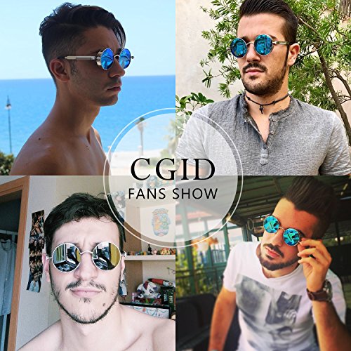 CGID E72 Steampunk estilo retro inspirado círculo metálico redondo gafas de sol polarizadas para hombres CGID E72 Steampunk estilo retro inspirado círculo metálico redondo gafas de sol polarizadas para hombres