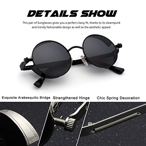 CGID E72 Steampunk estilo retro inspirado círculo metálico redondo gafas de sol polarizadas para hombres CGID E72 Steampunk estilo retro inspirado círculo metálico redondo gafas de sol polarizadas para hombres