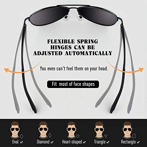 CGID GA61 Prima de aleación Al-Mg Pilot gafas de sol polarizadas UV400, bisagras de resorte duplicadas completas gafas de sol para Hombres Mujeres CGID GA61 Prima de aleación Al-Mg Pilot gafas de sol polarizadas UV400, bisagras de resorte duplicadas completas gafas de sol para Hombres Mujeres