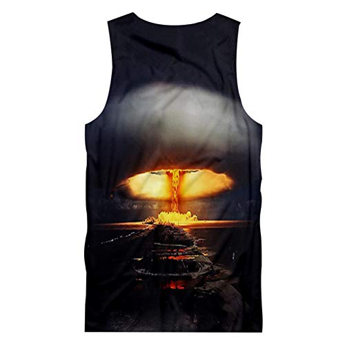 Chaleco Gyms 3D Camisa sin Mangas Estampado Explosión Cloud Mushroom Vestimenta Informal de Gran tamaño Hombre Primavera Camisetas sin Mangas Hip Hop Gothic Punk