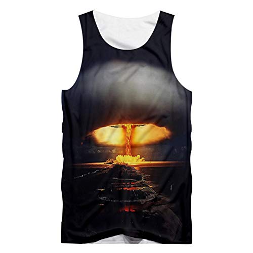 Chaleco Gyms 3D Camisa sin Mangas Estampado Explosión Cloud Mushroom Vestimenta Informal de Gran tamaño Hombre Primavera Camisetas sin Mangas Hip Hop Gothic Punk