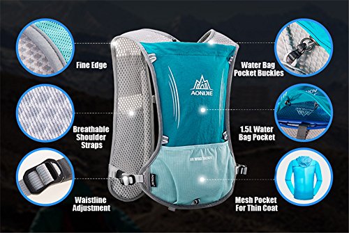 Chaleco mochila multifunción AONIJIE de 5 l, ideal para deportes al aire libre, acampadas, ciclismo, carreras, alpinismo o senderismo, incluye 1 botella de agua de 500 ml, naranja