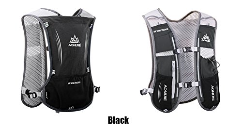 Chaleco mochila multifunción AONIJIE de 5 l, ideal para deportes al aire libre, acampadas, ciclismo, carreras, alpinismo o senderismo, incluye 1 botella de agua de 500 ml, negro Chaleco mochila multifunción AONIJIE de 5 l, ideal para deportes al aire libre, acampadas, ciclismo, carreras, alpinismo o senderismo, incluye 1 botella de agua de 500 ml, negro