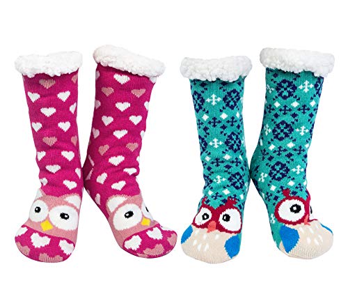 Chalier 2 pares Calcetines Mujer Antideslizantes Invierno, Calcetines Divertidos Animal, Gruesos Lana Calcetines Térmicos Chalier 2 pares Calcetines Mujer Antideslizantes Invierno, Calcetines Divertidos Animal, Gruesos Lana Calcetines Térmicos