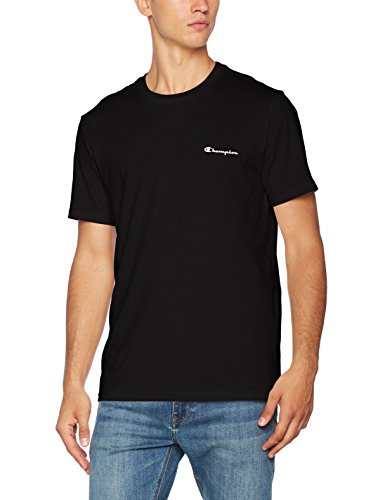 Champion Hombre - Camiseta Classic Small Logo - Negro, M