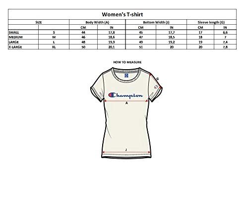 Champion Mujer - Camiseta Classic Logo - Blanco, M