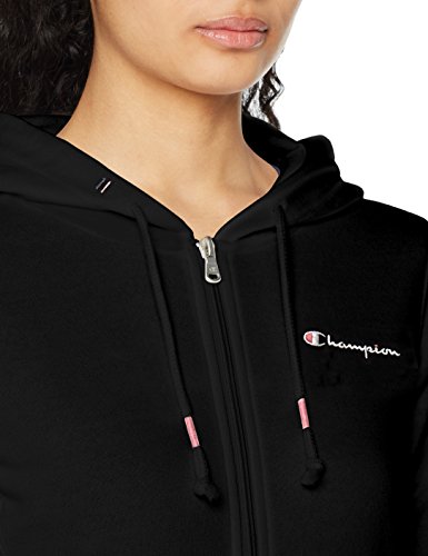 Champion Mujer - Sudadera con Capucha y Cremallera Classic Small Logo - Negro, L