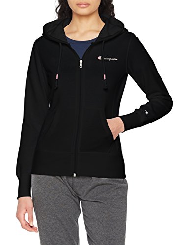 Champion Mujer - Sudadera con Capucha y Cremallera Classic Small Logo - Negro, L