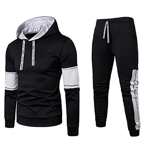 chándal Completo para Hombre, Moda Slim fit otoño e Invierno Conjunto Deportivo de Manga Larga Casual Sudadera con Capucha + Pantalones Deportivos Conjuntos