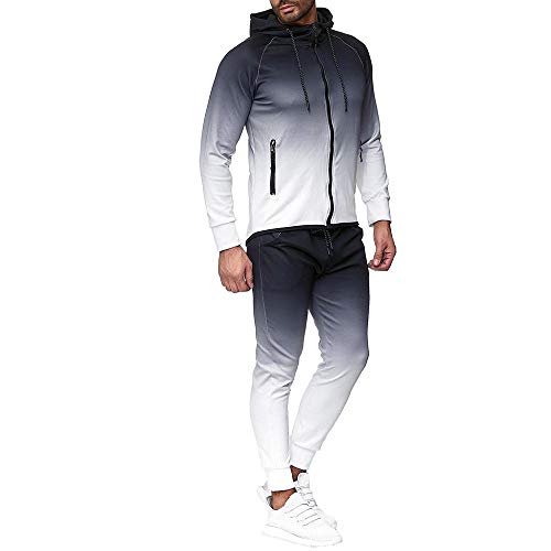 chándal Completo para Hombre, otoño e Invierno Slim fit Traje Deportivo Casual para Hombre de Cremallera Moda Manga Larga Chandal Sudadera con Capucha y Pantalones Conjunto chándal Completo para Hombre, otoño e Invierno Slim fit Traje Deportivo Casual para Hombre de Cremallera Moda Manga Larga Chandal Sudadera con Capucha y Pantalones Conjunto
