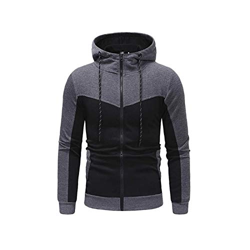 Chándal Hombre Completo 2 Piezas Conjunto de Ropa Deportiva Top Sudadera de Manga Larga con Cremallera y Capucha + Pantalones Largos de Cintura Elástica Traje Informal Otoño Primavera (Verde, L)