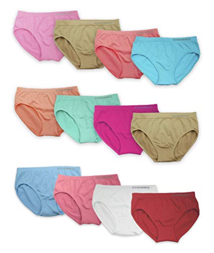 Channo Braguitas niñas Licra Lisas Color Uniforme. Tejido Suave, Ligero y elástico. Modelo sin Costuras. Pack de 12 Bragas. Talla 14-16 años Channo Braguitas niñas Licra Lisas Color Uniforme. Tejido Suave, Ligero y elástico. Modelo sin Costuras. Pack de 12 Bragas. Talla 14-16 años