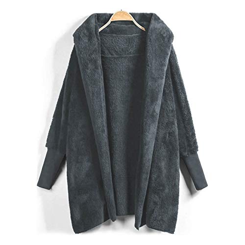 Chaqueta de mujer gruesa suelta con capucha abrigo abrigo de invierno cálido de felpa bolsillos de manga larga abrigo de algodón ropa exterior